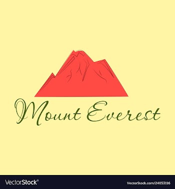 Everest - snowbound himalayas mountain label vector image