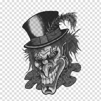 Evil clown Drawing It Joker, jagdamb tattoo transparent background PNG clipart