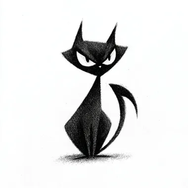 Evil Plotting Cat Silhouette Evil Plotting Cat Silhouette