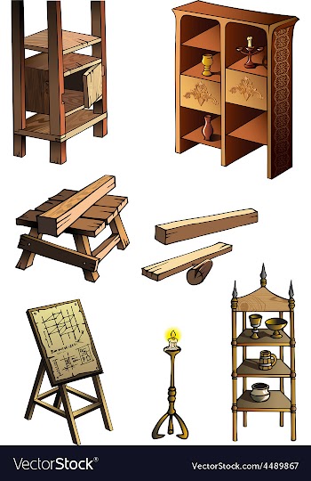 Evolution of furniture vector image