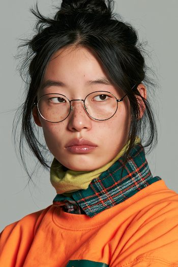 Exaggerated Comedy Style Portrait of a Fictional Asian Character