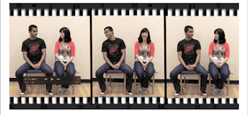 Example of the eye contact phase of the experiment. Participants ...