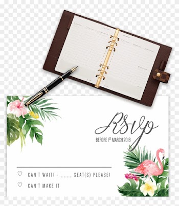 Example Of Wedding Rsvp Template With Flamingo And - Tropical Template Flamingo