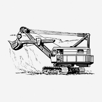 Excavator drawing, vintage construction machine | Free Photo - rawpixel