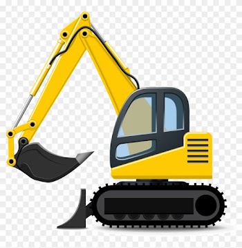 Excavator Heavy Equipment Backhoe Clip Art - Clip Art Construction Trucks