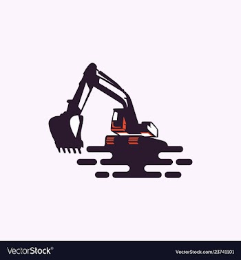 Excavator logo download vector image