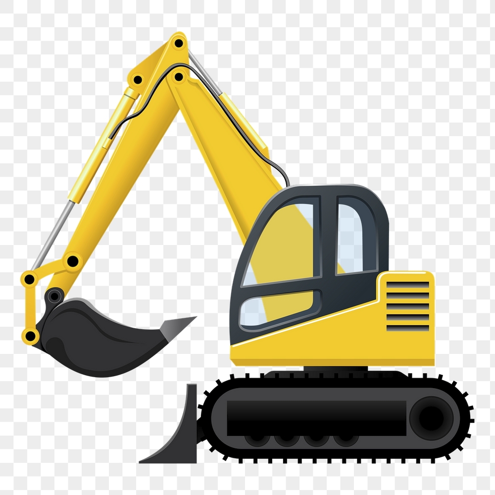 Excavator png sticker, construction illustration, | Free PNG - rawpixel