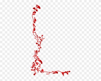 Excellent Vector Rose Corner Isolated On White Background - Red Floral Border Png