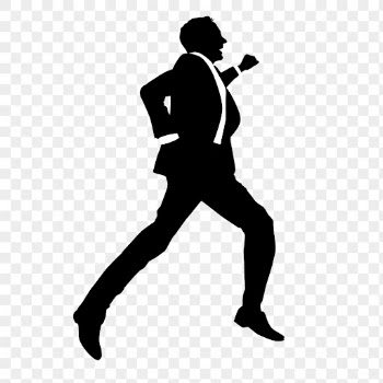 Excited businessman png silhouette, jumping | Free PNG - rawpixel