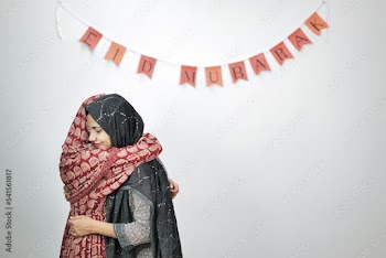 Excited Indian Muslim Family Visiting Relatives during Eid Mubarak at Home