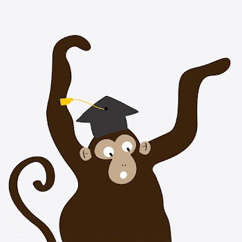 Excited monkey wearing a graduation hat carto.. | Free stock vector - 477178