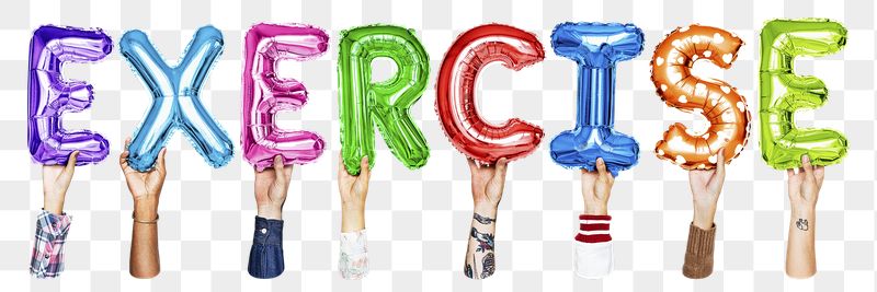 Exercise balloon png word sticker, | Free PNG - rawpixel