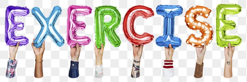 Exercise png, letter foil balloon, | Free PNG - rawpixel