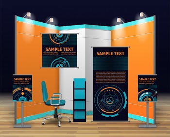 Exhibition stand design Free Vector