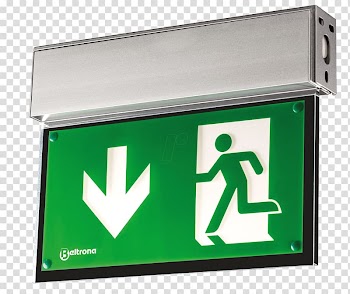 Exit sign Emergency Lighting Emergency exit Light fixture, 7.25% transparent background PNG clipart