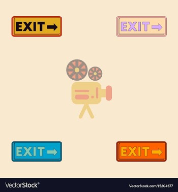 Exit way sign collection in vector image