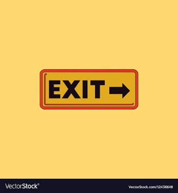 Exit way sign in flat style vector image