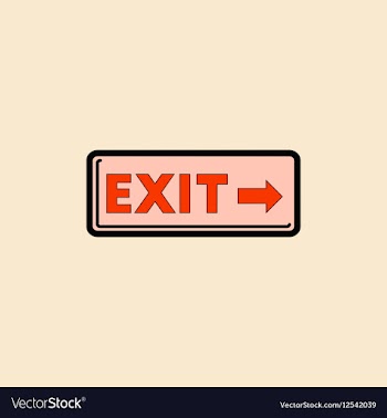 Exit way sign in flat style vector image