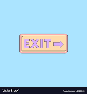 Exit way sign in flat style vector image