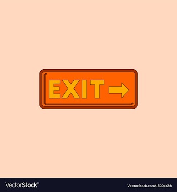 Exit way sign in flat style vector image