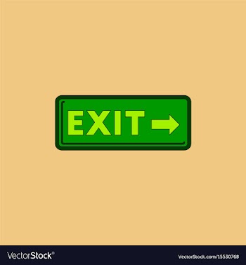 Exit way sign in flat style vector image