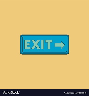 Exit way sign in flat style vector image