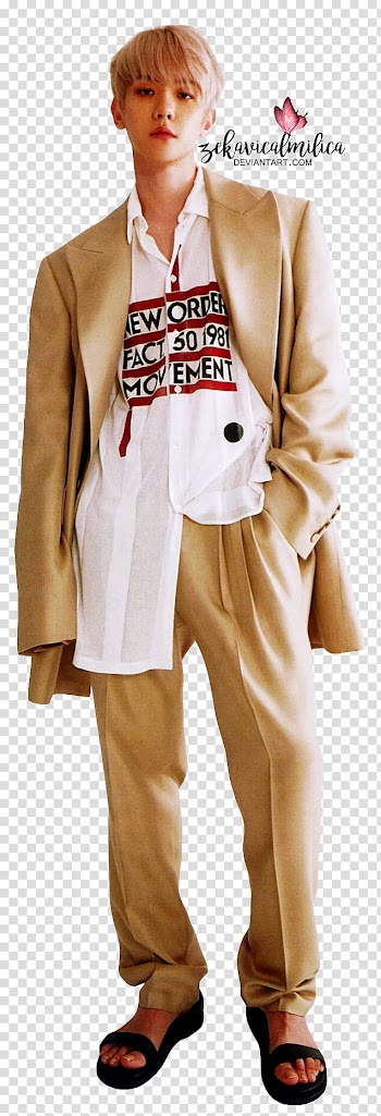 EXO Baekhyun Lined, man inserting hands on his pants pocket transparent background PNG clipart