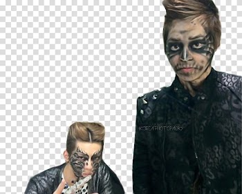 EXO HALLOWEEN, man with ghost face paint transparent background PNG clipart
