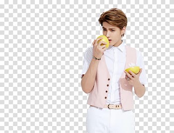 EXO Ivy Club, man holding yellow fruit transparent background PNG clipart