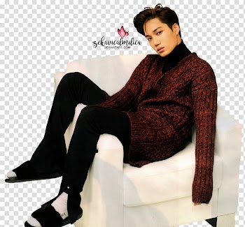 EXO Kai Lined, man sitting on sofa chair transparent background PNG clipart