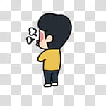 EXO LINE, black-haired male cartoon illustration transparent background PNG clipart