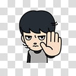 EXO LINE, boy wearing gray and black shirt transparent background PNG clipart