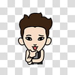 EXO LINE, brown haired man character illustration transparent background PNG clipart