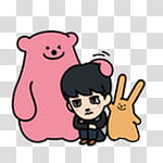 EXO LINE, pink and brown creatures illustration transparent background PNG clipart