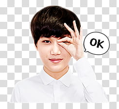 EXO LINE RENDER , man doing ok sign transparent background PNG clipart