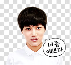 EXO LINE RENDER , man smiling with text overlay transparent background PNG clipart