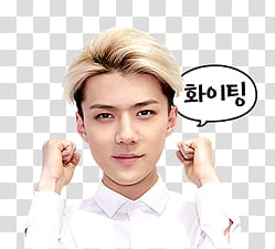 EXO Line Sticker, man raising his fists transparent background PNG clipart