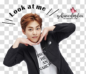 EXO LINE Stickers, black jacket with text overlay transparent background PNG clipart
