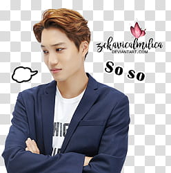 EXO LINE Stickers, Exo Kim Jong In with speech cloud doing transparent background PNG clipart