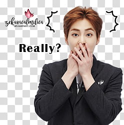 EXO LINE Stickers, man covering mouth transparent background PNG clipart
