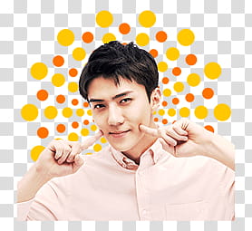 EXO LINE STICKERS, man in beige button-down dress shirt transparent background PNG clipart