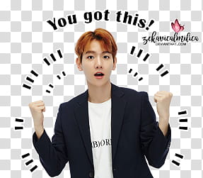 EXO LINE Stickers, man in black jacket transparent background PNG clipart