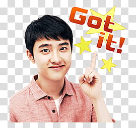 EXO LINE STICKERS, man in heather-brown polo shirt transparent background PNG clipart