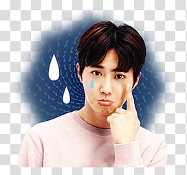 EXO LINE STICKERS, man in pink sweater transparent background PNG clipart