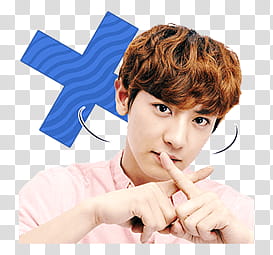 EXO LINE STICKERS, man in pink top transparent background PNG clipart