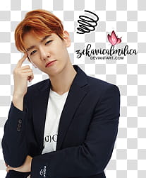 EXO LINE Stickers, man pointing his head transparent background PNG clipart