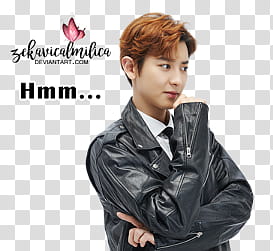 EXO LINE Stickers, man wearing black leather jacket transparent background PNG clipart