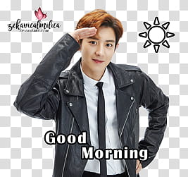 EXO LINE Stickers, man wearing black suit transparent background PNG clipart