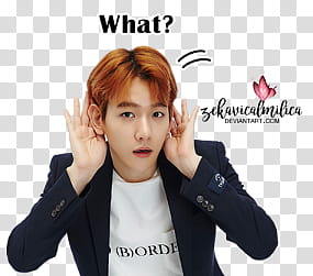 EXO LINE Stickers, man wearing suit jacket transparent background PNG clipart