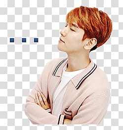 EXO LINE STICKERS, man with eyes closed transparent background PNG clipart